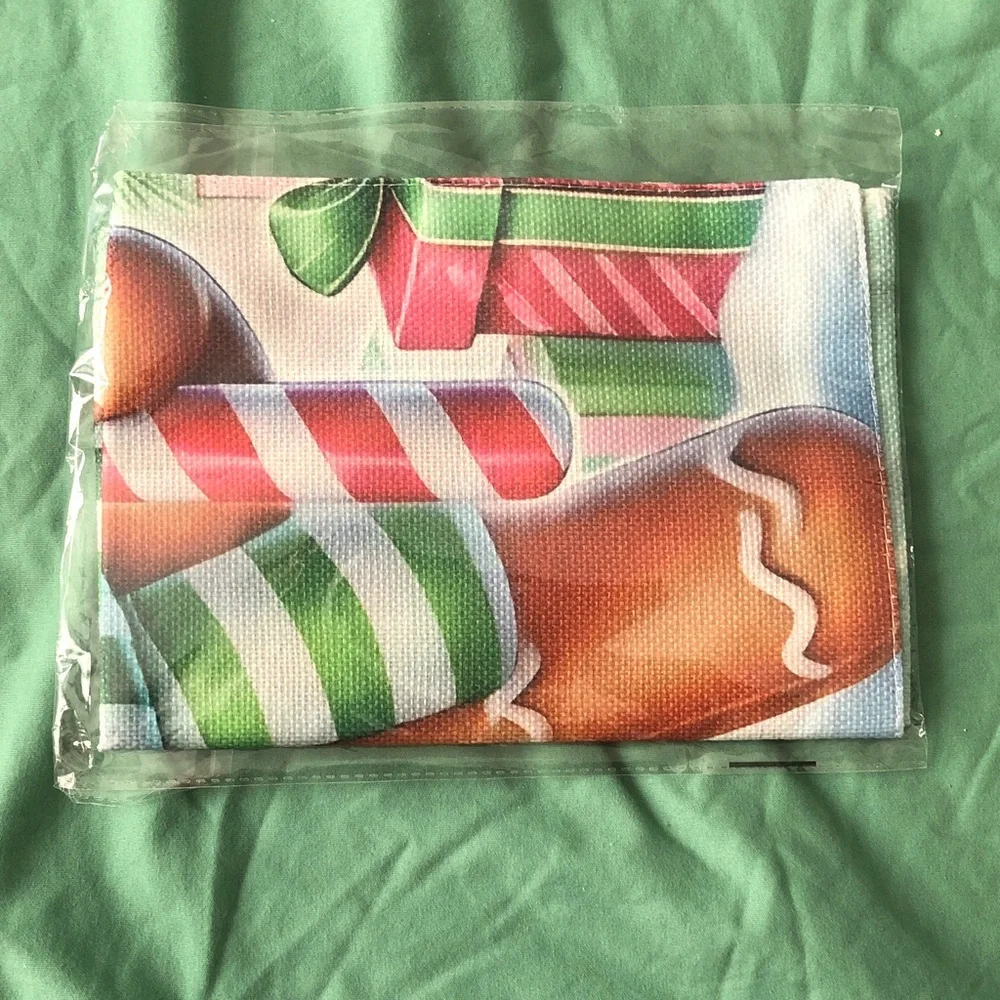 Holiday Gingerbread Garden Flag with Candy Cane